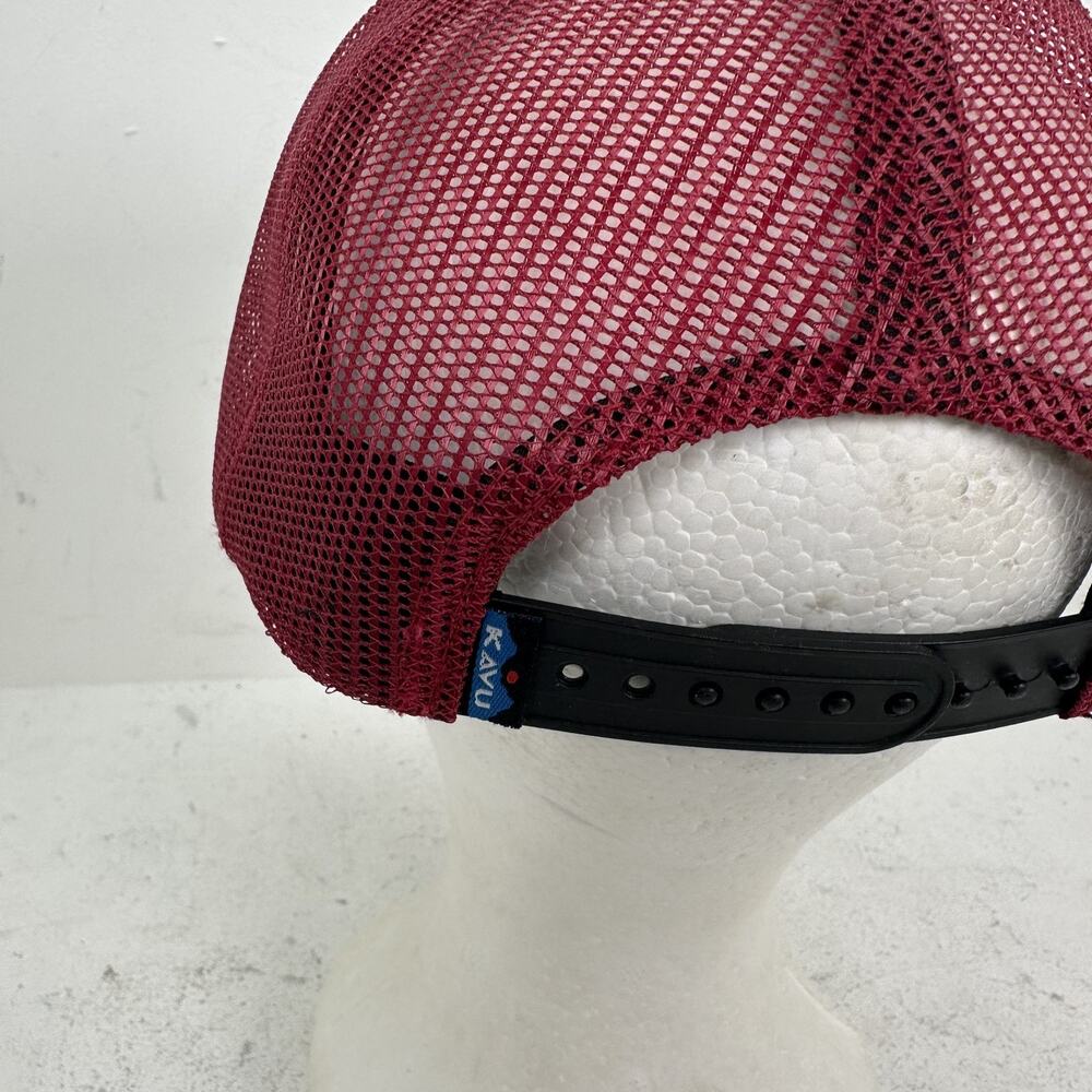 KAVU Logo Patch Trucker Hat Adjustable Snapback Cap Navy Maroon Gray - Picture 5 of 9